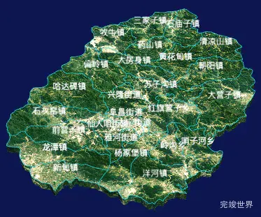 echarts鞍山市岫岩满族自治县geoJson地图3d地图自定义贴图-绿色地面